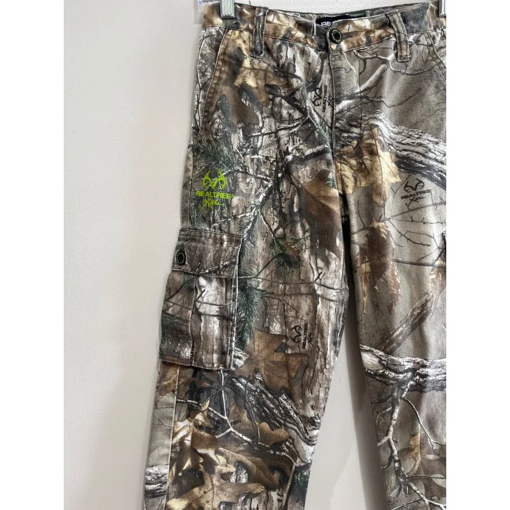 RealTree Camouflage Cargo Pants Youth 10-12 Adjustable Waist Pockets Hunting